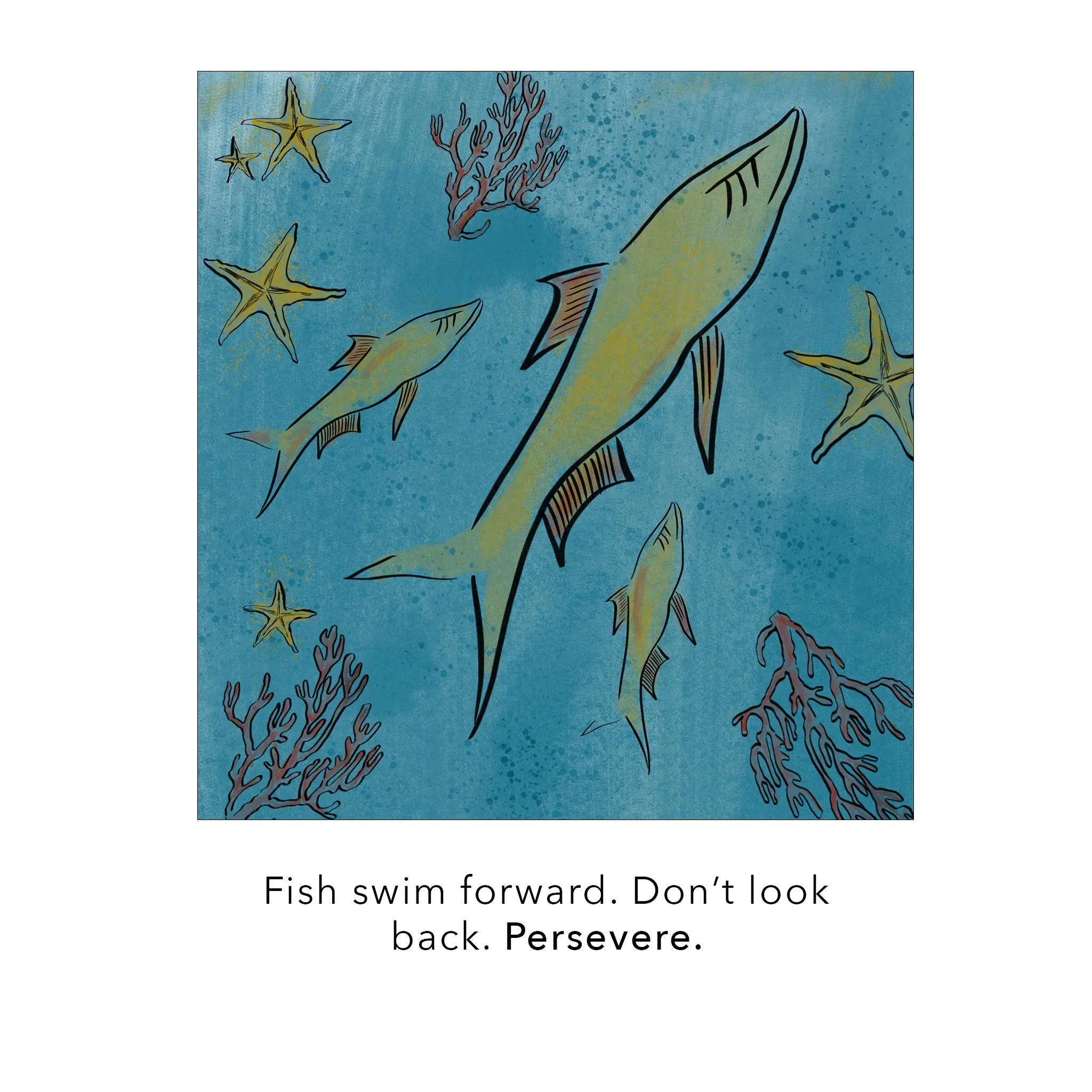 "Perseverance" White Ceramic and 18K Gold Fish