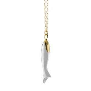 "Perseverance" White Ceramic and 18K Gold Fish