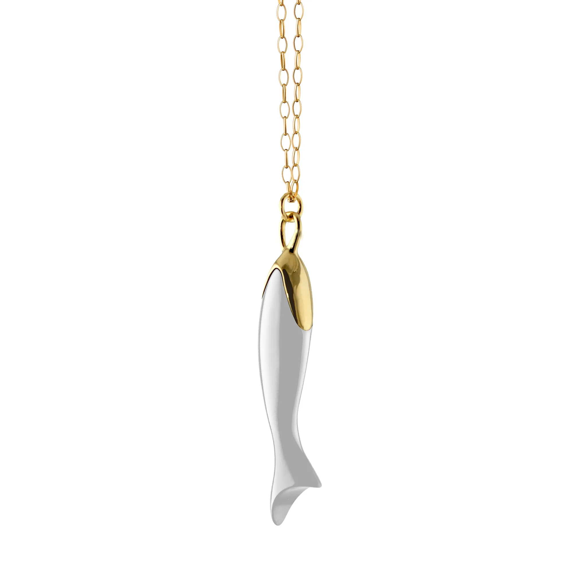 "Perseverance" White Ceramic and 18K Gold Fish