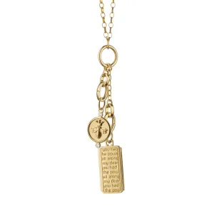 "Queen Bee" and "Dorothy" 18K Gold Medallion Charm Necklace
