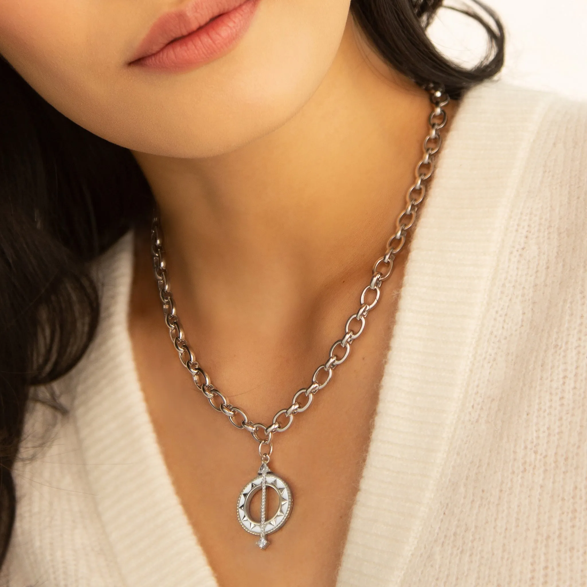 "Time is Precious" Audrey Sterling Silver Necklace