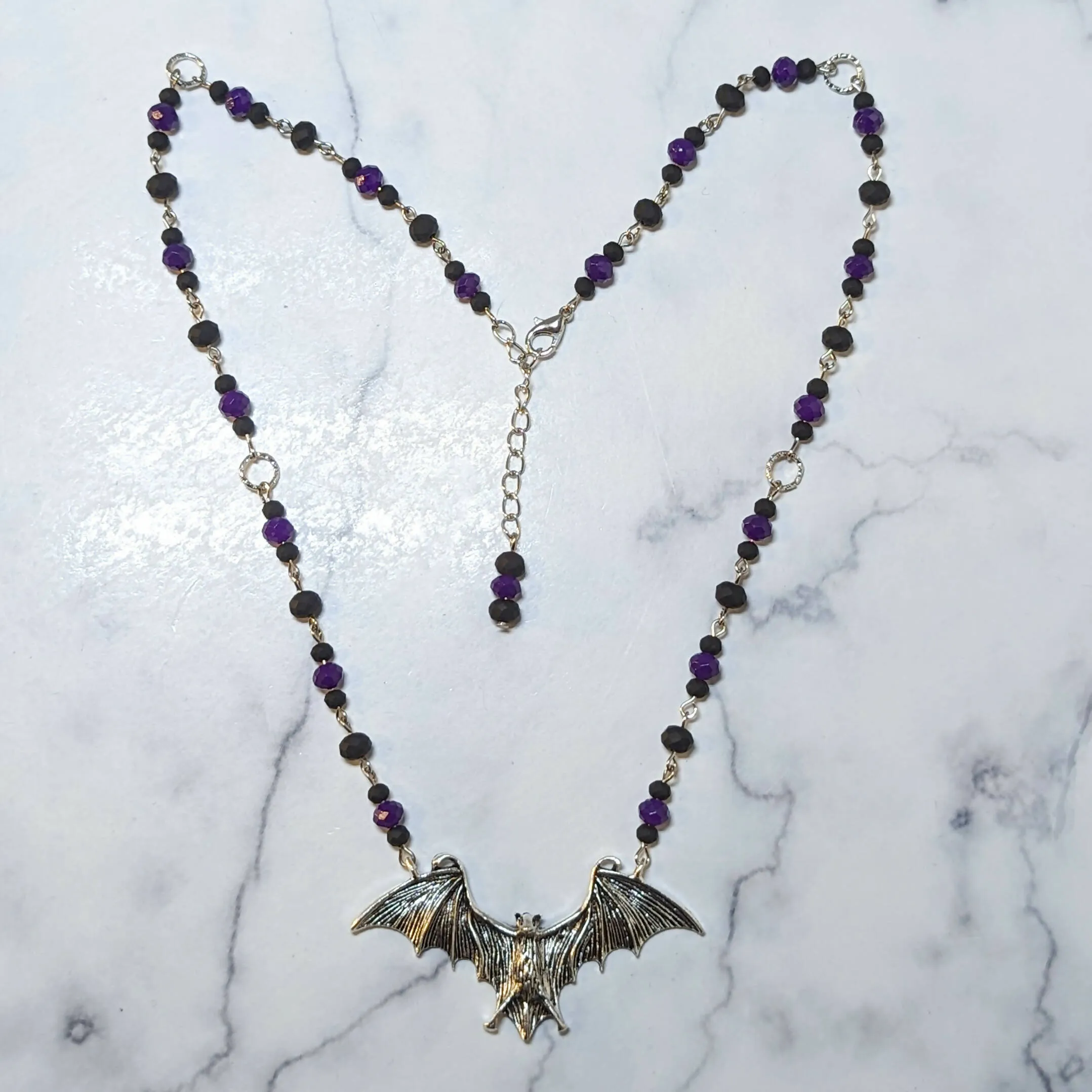 Silver Bat Necklace