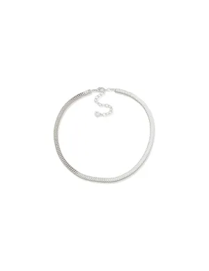 Silver Disc Chain Collar Necklace