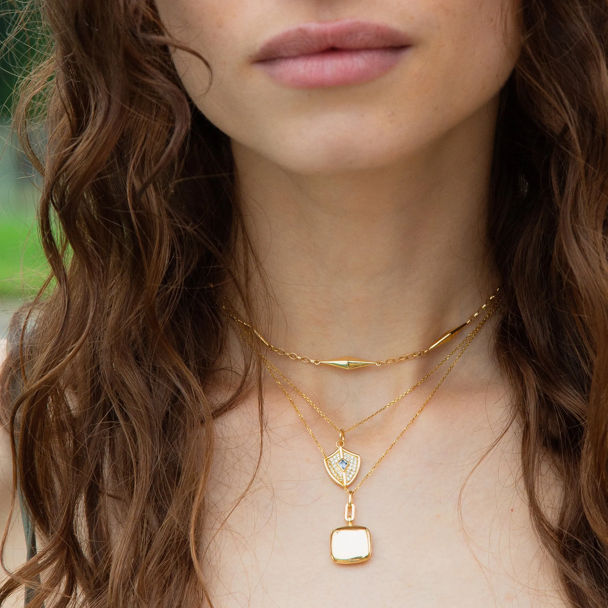 Slim "Viv" Gold Locket Necklace