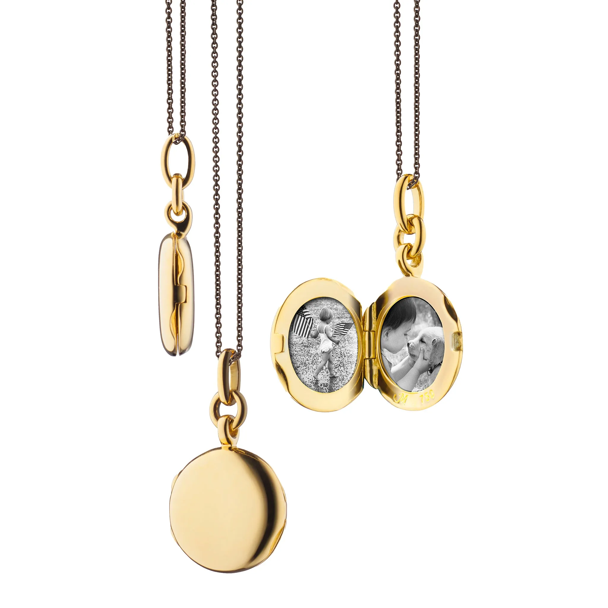 Slim Round "Nan" Gold Locket Necklace