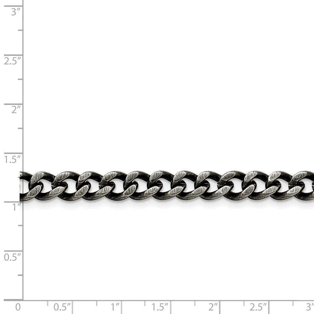 Stainless Steel 7.50mm Oxidized Curb Chain | SRN1611