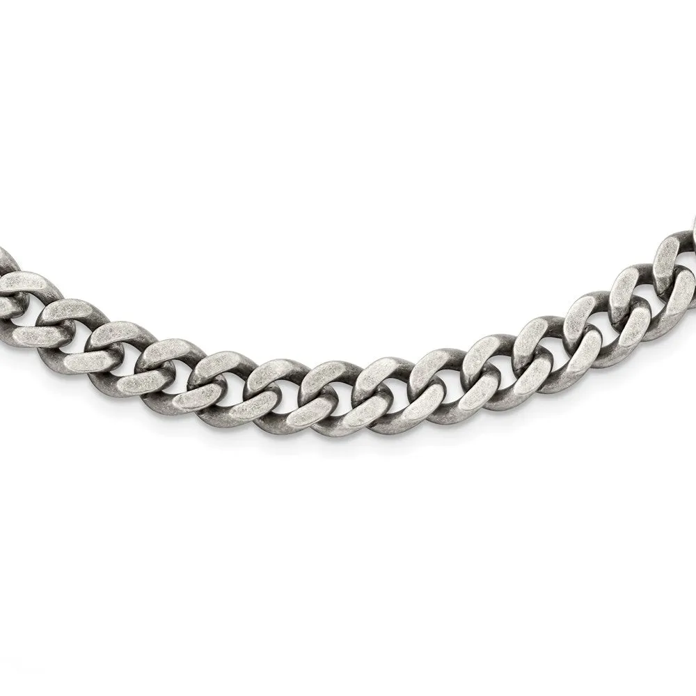 Stainless Steel 9.25mm Oxidized Curb Chain | SRN1612