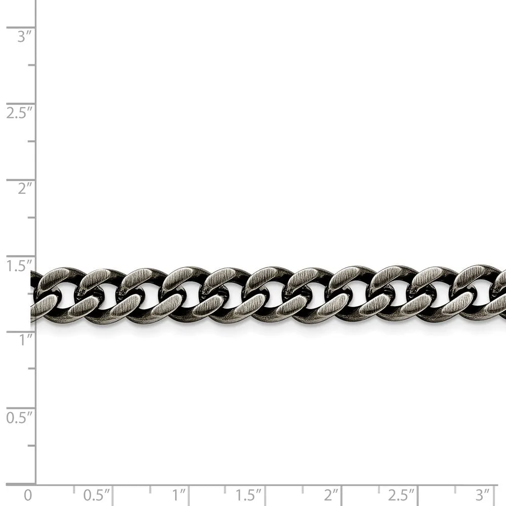 Stainless Steel 9.25mm Oxidized Curb Chain | SRN1612