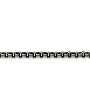 Stainless Steel Antiqued and Polished 3.9mm Rounded Box Chain | SRN1893