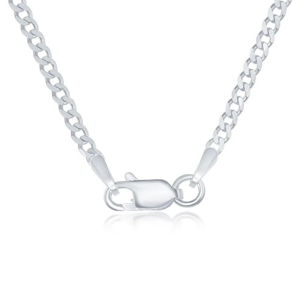 Sterling Silver 2mm Cuban Chain, 16"