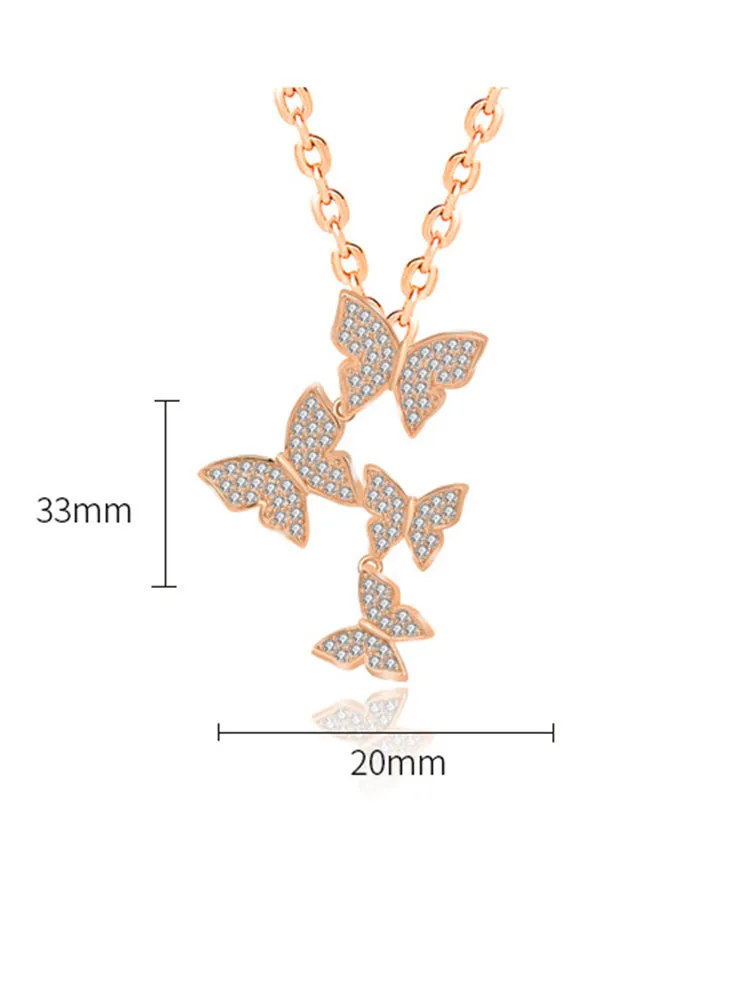 Sterling Silver Butterfly Kaleidoscope Necklace