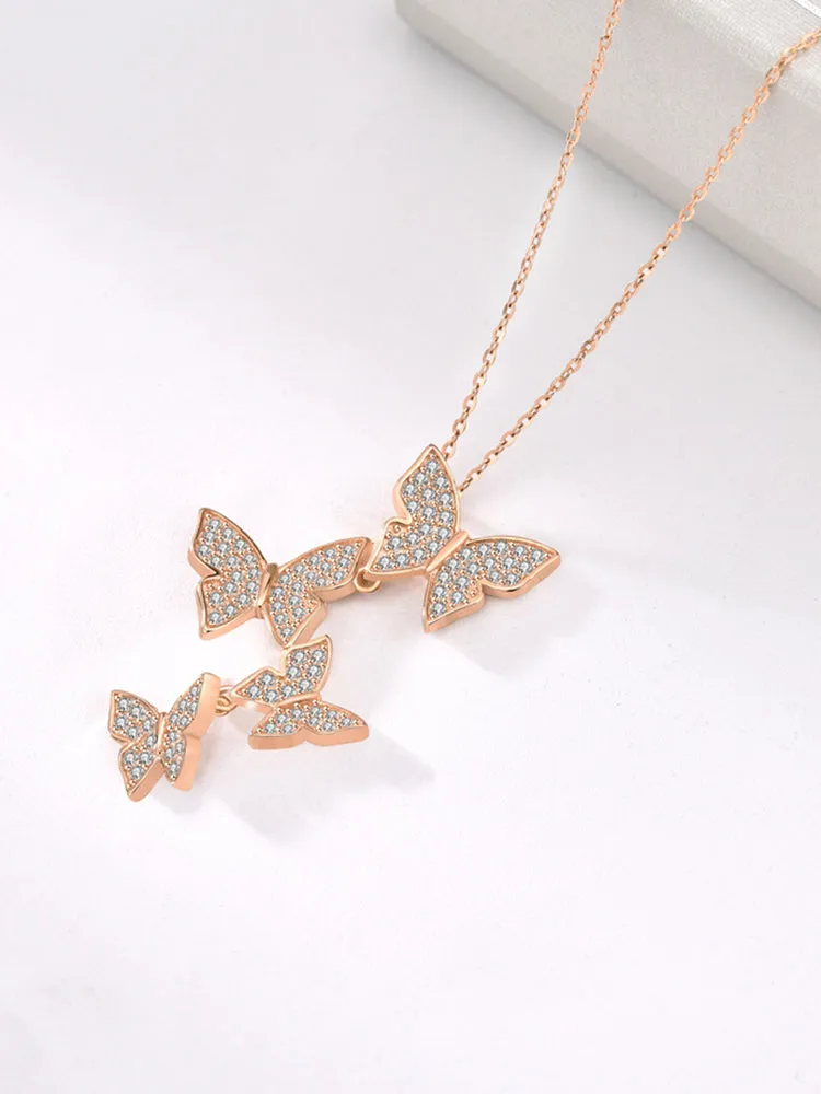 Sterling Silver Butterfly Kaleidoscope Necklace