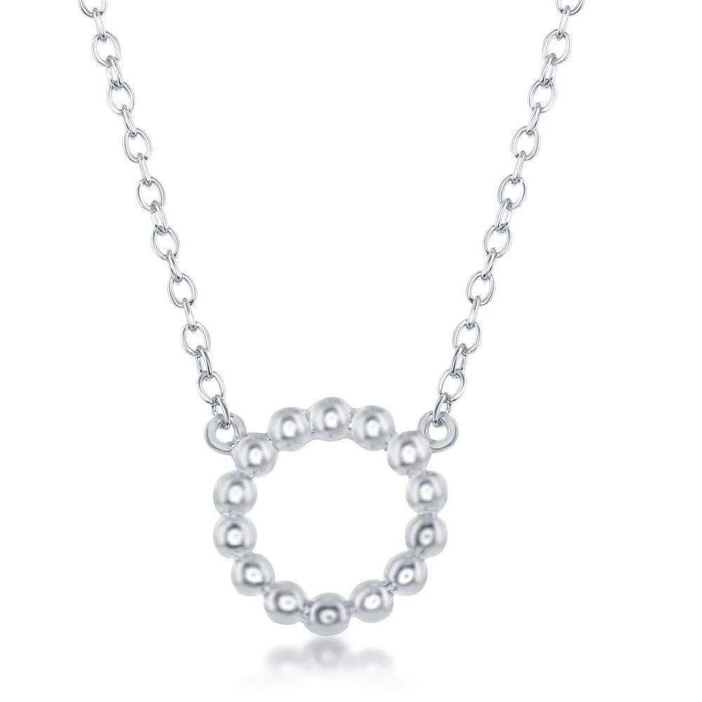 Sterling Silver Designed Open Circle Necklace