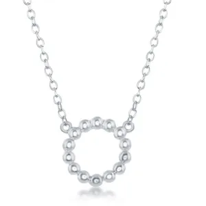 Sterling Silver Designed Open Circle Necklace