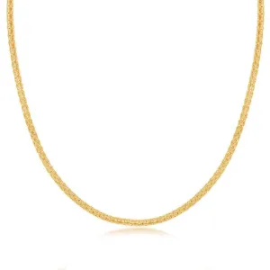 Sterling Silver Gold Plated Diamond-Cut Wire Design Necklace