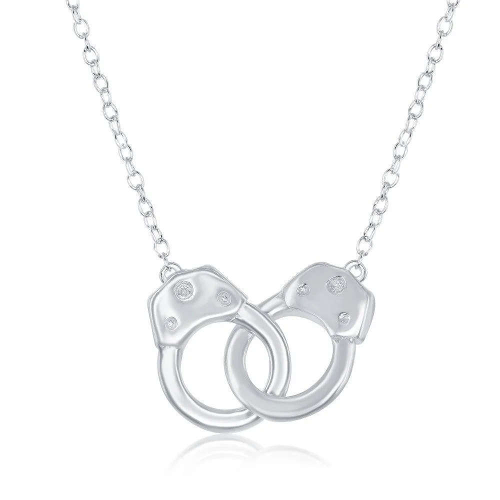 Sterling Silver Interlocking Handcuff Necklace