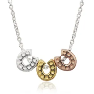 Sterling Silver Multicolor Tiny Horseshoe Necklace