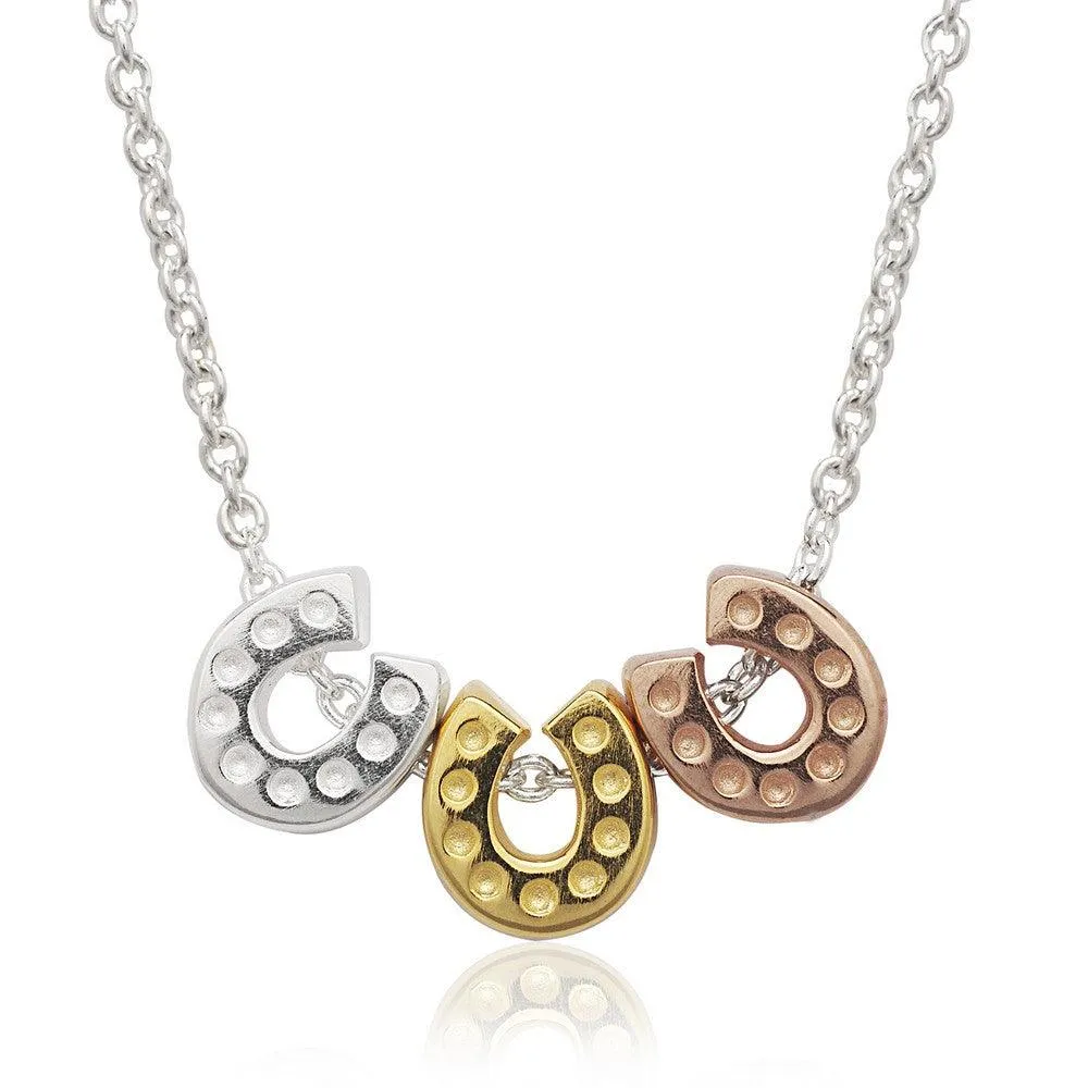 Sterling Silver Multicolor Tiny Horseshoe Necklace