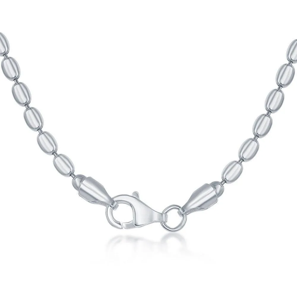 Sterling Silver Oval Bead Chain, 9"