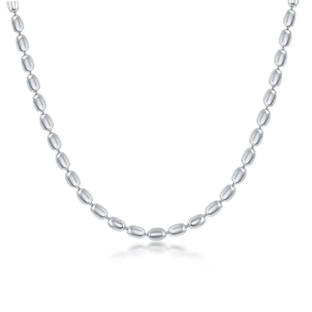 Sterling Silver Oval Bead Chain, 9"