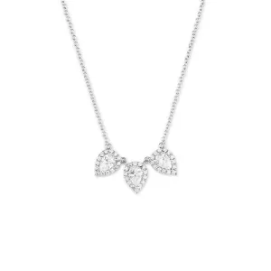 Sterling Silver Triple Teardrop CZ Necklace
