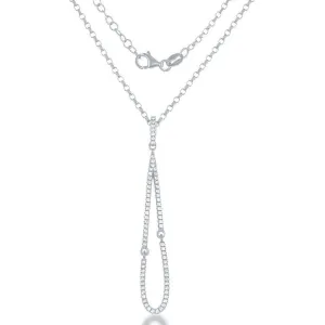 Sterling Silver White Topaz Teardrop Necklace