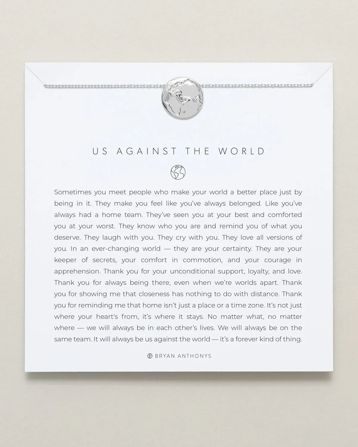Us Against The World Icon Necklace