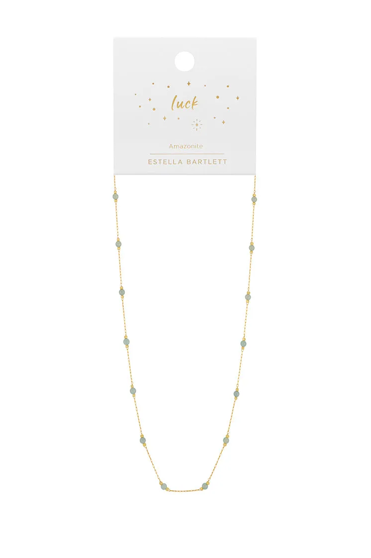 Wellness Amazonite Gemstone Bead Necklace