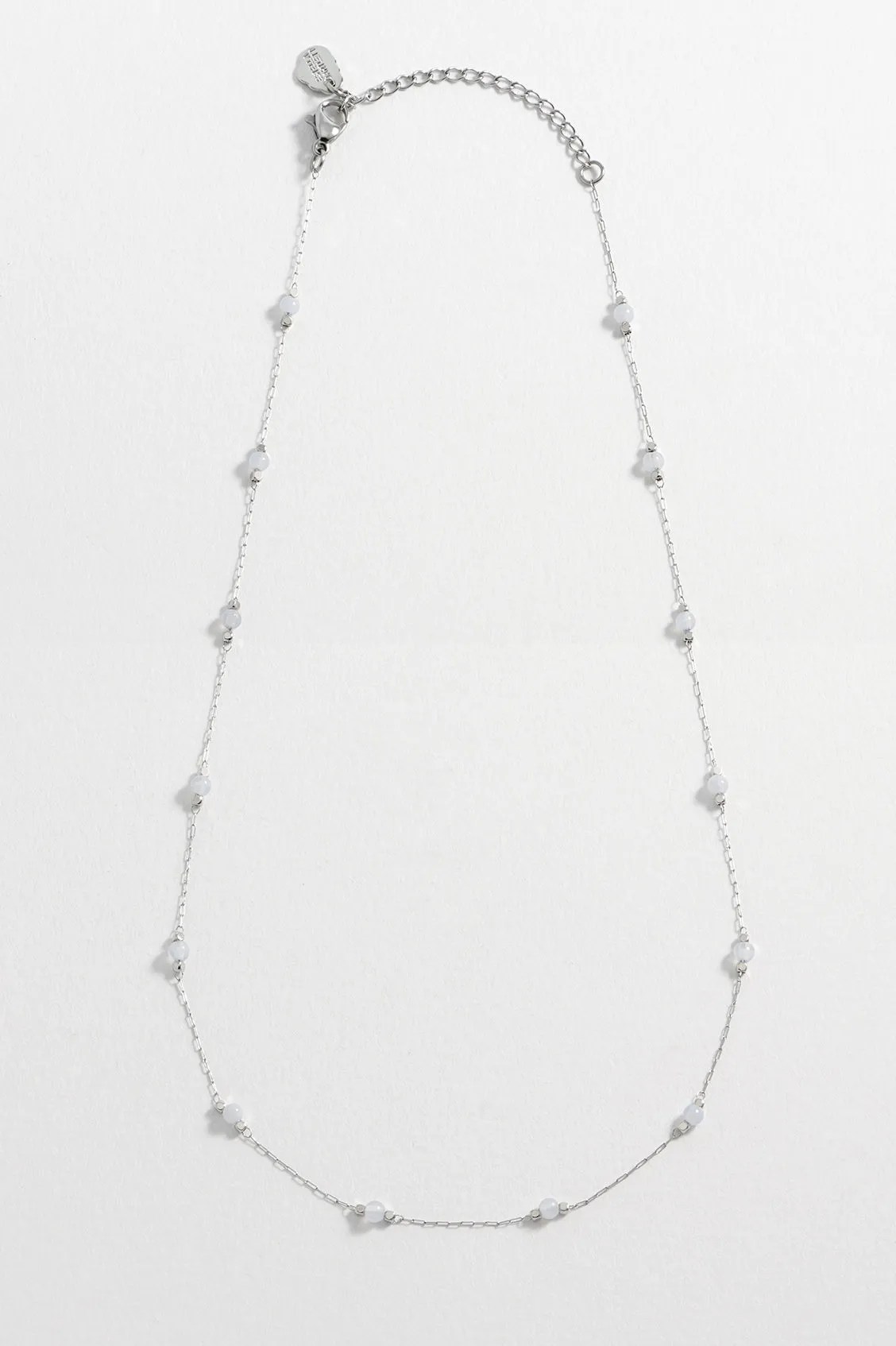 Wellness Blue Lace Agate Gemstone Bead Necklace