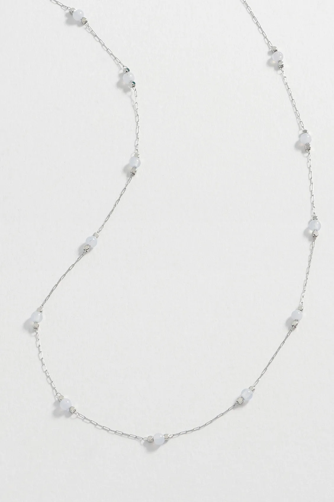 Wellness Blue Lace Agate Gemstone Bead Necklace