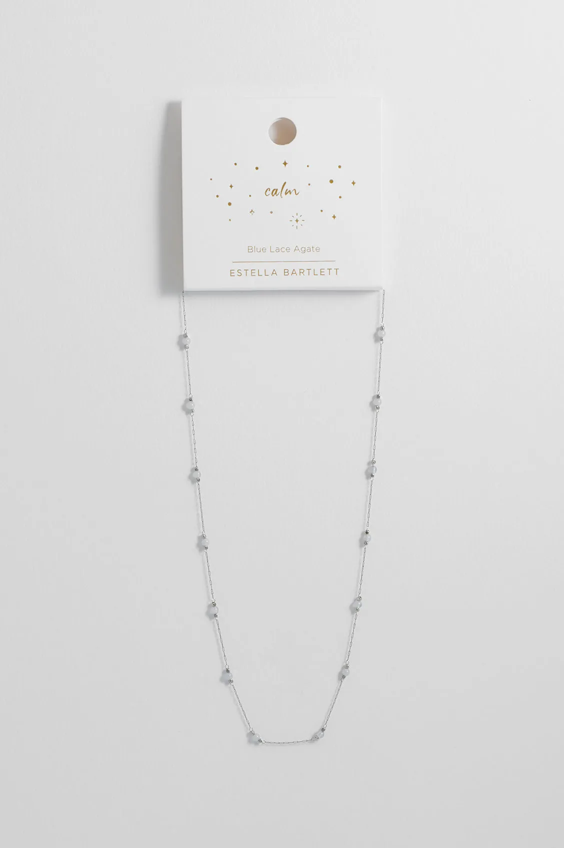 Wellness Blue Lace Agate Gemstone Bead Necklace
