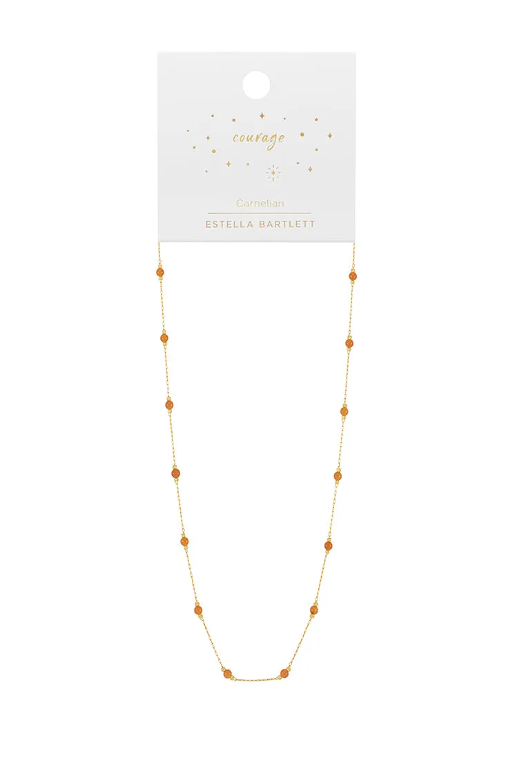 Wellness Carnelian Gemstone Bead Necklace