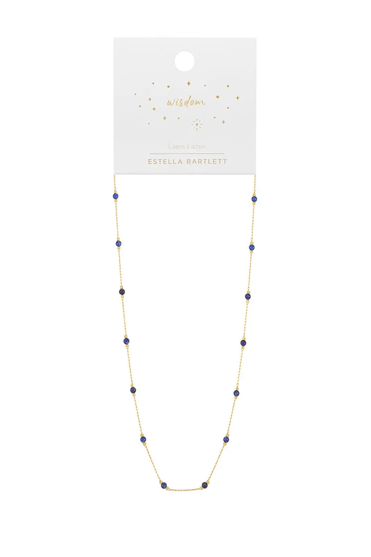 Wellness Lapis Lazuli Gemstone Bead Necklace