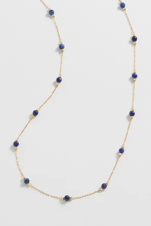 Wellness Lapis Lazuli Gemstone Bead Necklace