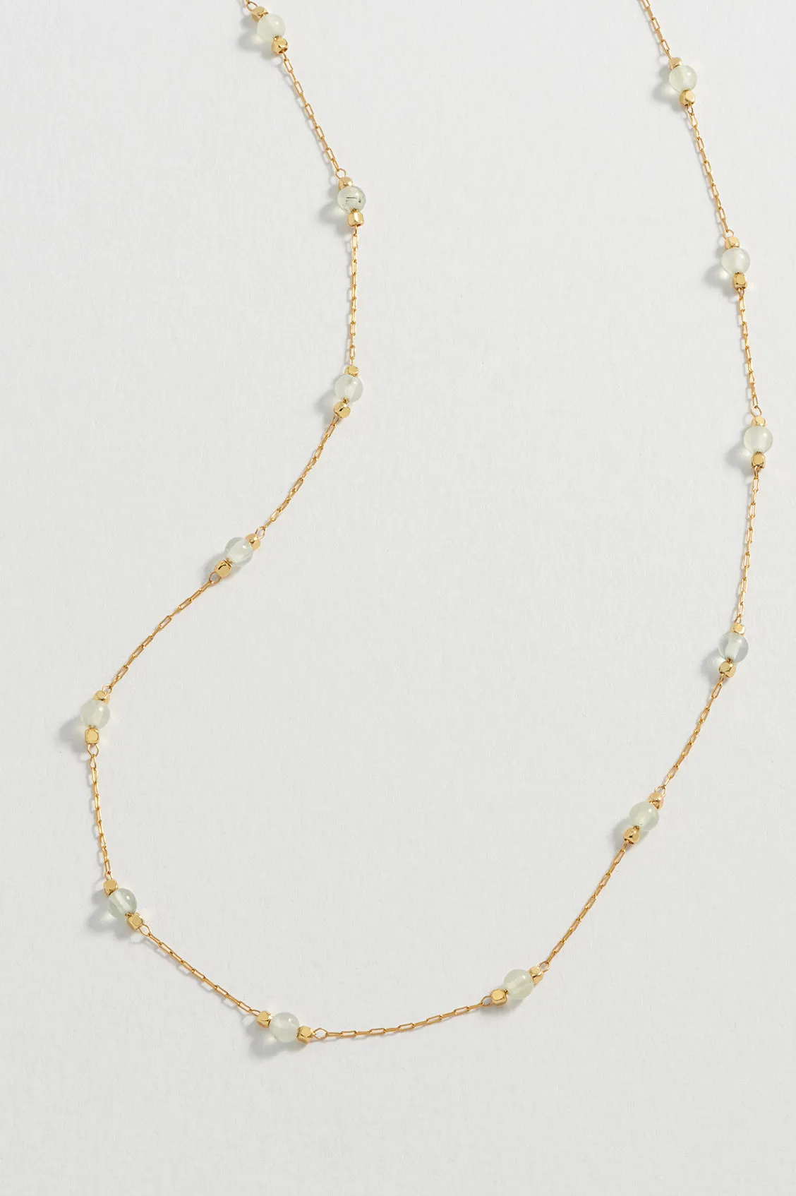 Wellness Prehnite Gemstone Bead Necklace
