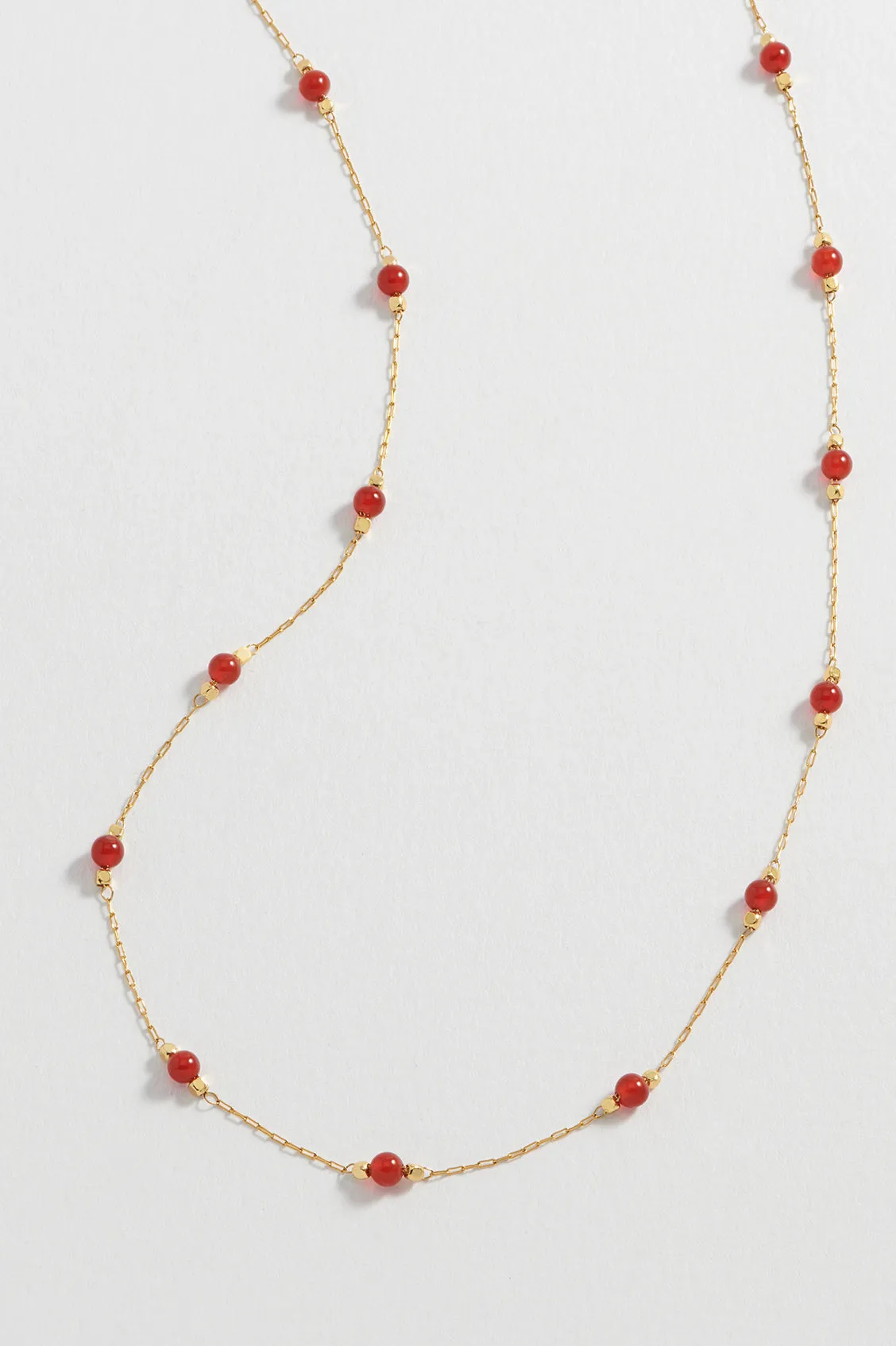 Wellness Red Agate Gemstone Bead Necklace
