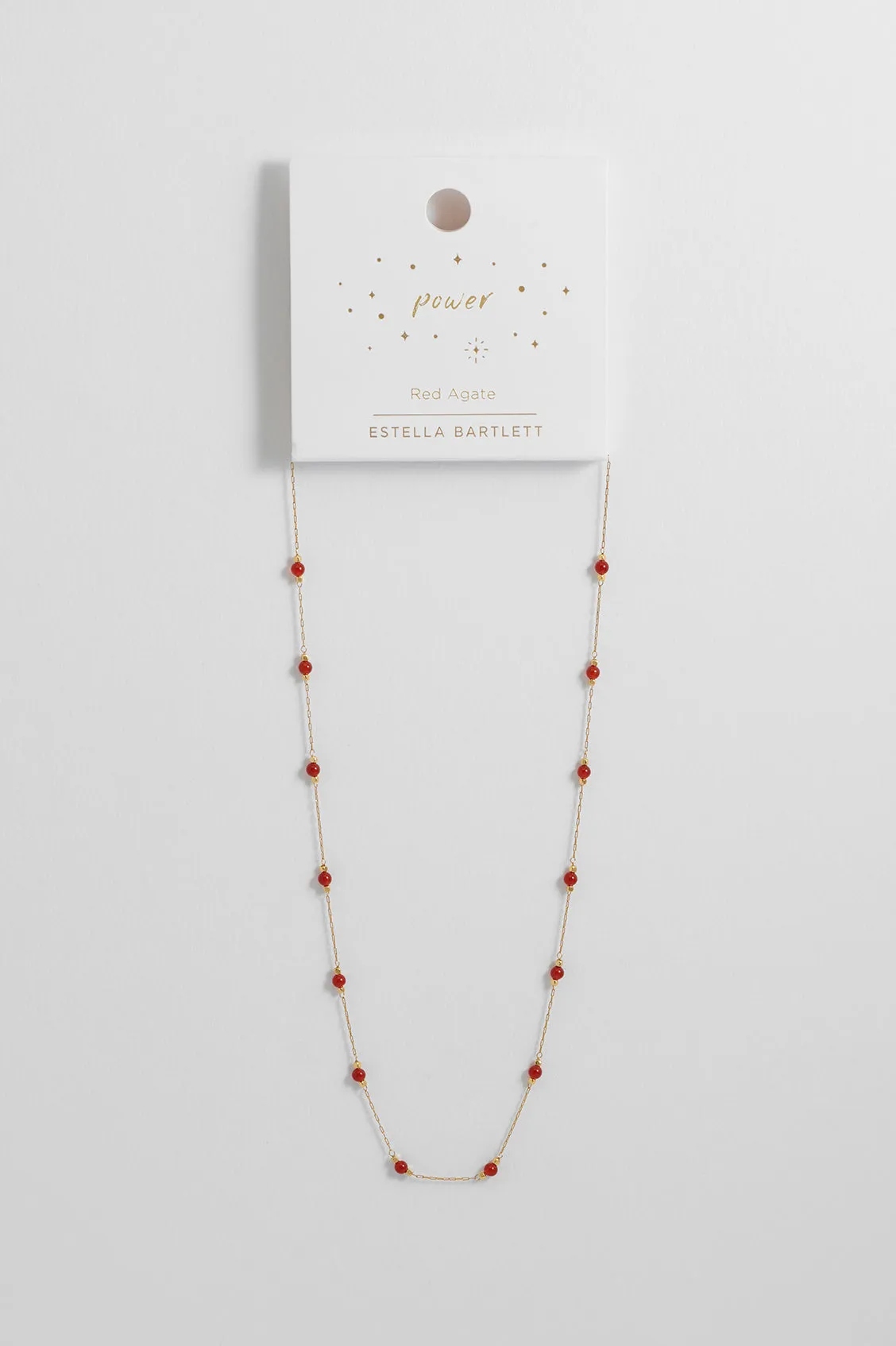 Wellness Red Agate Gemstone Bead Necklace